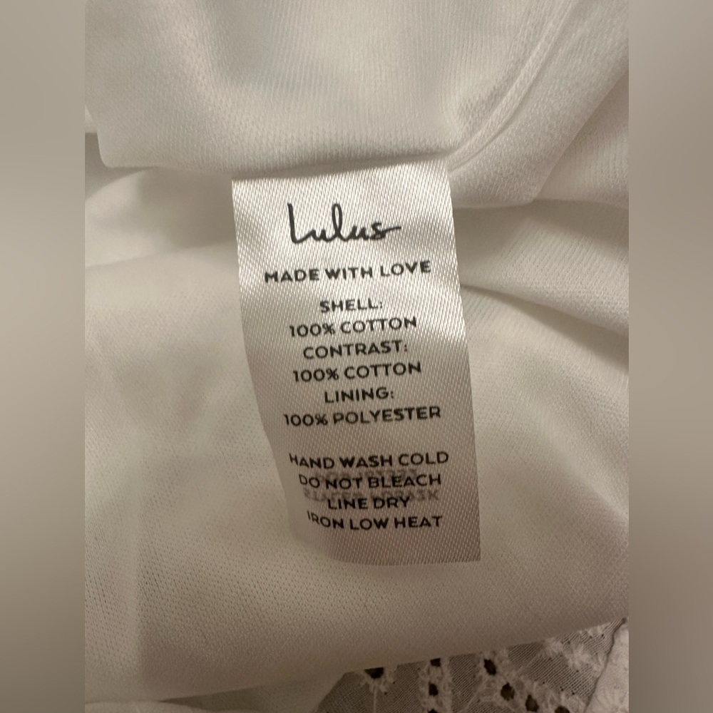 LULUS Adored Aura White Eyelet Embroidered Cutout Midi Dress Size Small $69 NWT - Picture 12 of 12
